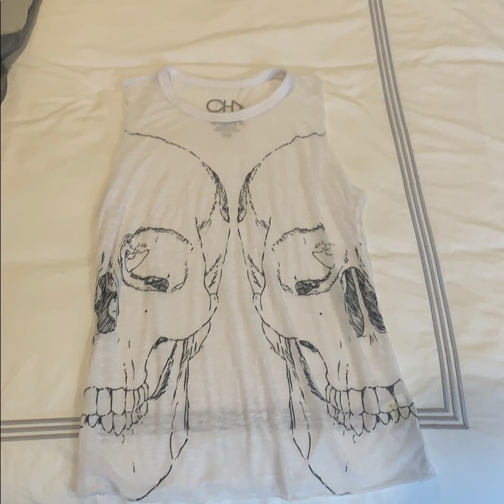 chaser white tank top.  skull design. barely worn